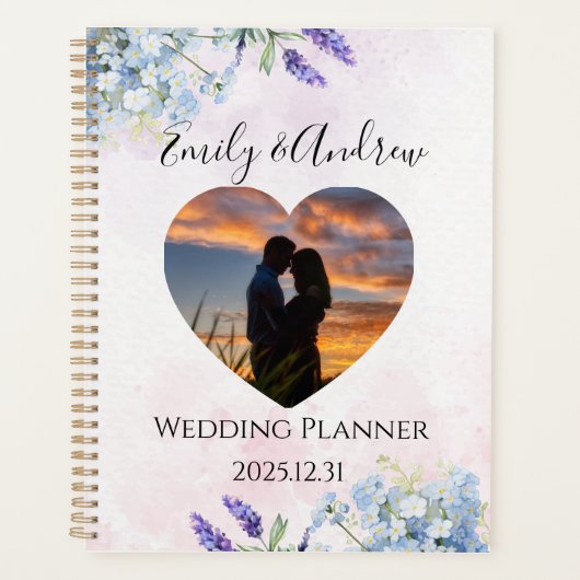 Custom Foto Floral Wedding Planner Planer (Vorderseite)