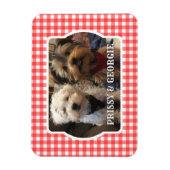 Custom Foto Frame Country Red Buffalo Karo Kariert Magnet (Vertikal)