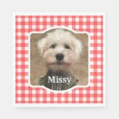 Custom Foto Frame Country Red Buffalo Karo Kariert Serviette (Vorderseite)