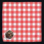 Custom Foto Frame Red Country Buffalo Karo Kariert Halstuch<br><div class="desc">Lustisches,  ländliches Foto mit roter Schachbrettmuster mit kariertem Hintergrund. Copyright © Angi Laframboise. Individuell anpassbare,  personalisierte Foto Geschenke für Haustiere.</div>