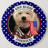 Custom Foto Frame USA American Flag Patriotic Fun Button (Vorderseite)