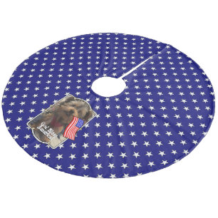 Custom Foto Frame USA American Flag Patriotic Fun Fleece Weihnachtsbaumdecke