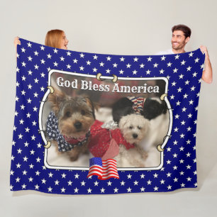Custom Foto Frame USA American Flag Patriotic Fun Fleecedecke