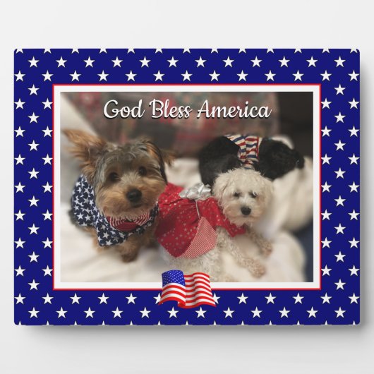 Custom Foto Frame USA American Flag Patriotic Fun Fotoplatte (Vorderseite)