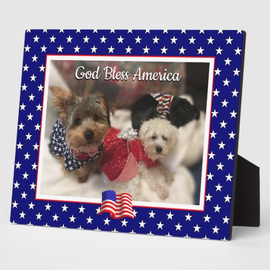 Custom Foto Frame USA American Flag Patriotic Fun Fotoplatte (Seite)