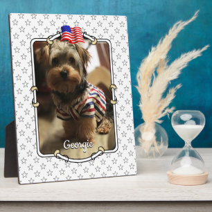 Custom Foto Frame USA American Flag Patriotic Fun Fotoplatte