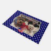 Custom Foto Frame USA American Flag Patriotic Fun Fußmatte (Schrägansicht)