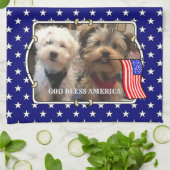 Custom Foto Frame USA American Flag Patriotic Fun Geschirrtuch (Gefaltet)
