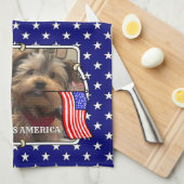 Custom Foto Frame USA American Flag Patriotic Fun Geschirrtuch (Viertel Falte)