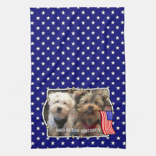 Custom Foto Frame USA American Flag Patriotic Fun Geschirrtuch
