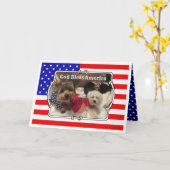 Custom Foto Frame USA American Flag Patriotic Fun Karte (Gelbe Blume)