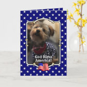 Custom Foto Frame USA American Flag Patriotic Fun Karte (Gelbe Blume)