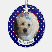 Custom Foto Frame USA American Flag Patriotic Fun Keramik Ornament (Links)