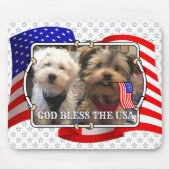 Custom Foto Frame USA American Flag Patriotic Fun Mousepad (Vorne)