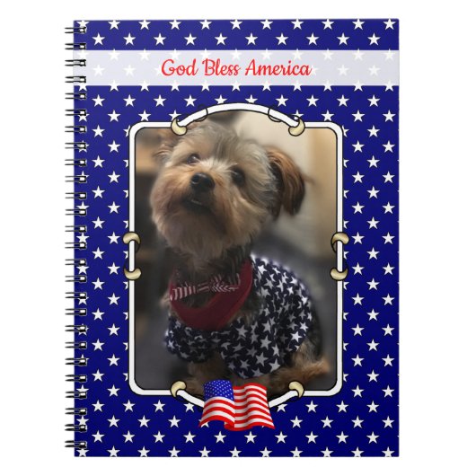 Custom Foto Frame USA American Flag Patriotic Fun Notizblock (Vorderseite)