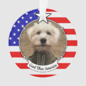 Custom Foto Frame USA American Flag Patriotic Fun Ornament (Vorderseite)