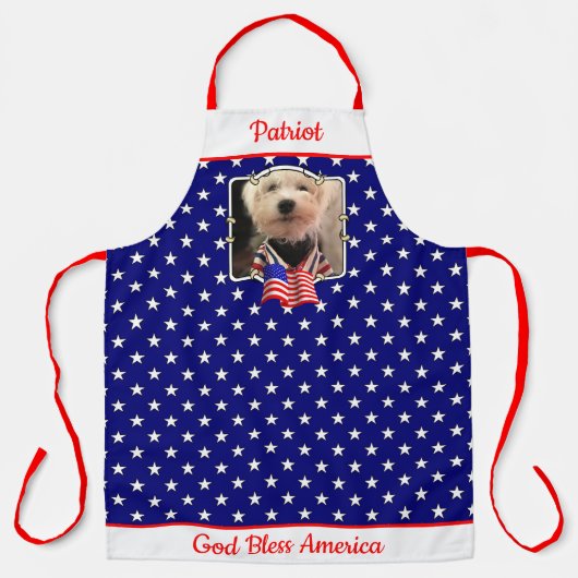 Custom Foto Frame USA American Flag Patriotic Fun Schürze (Vorderseite)
