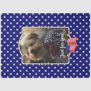 Custom Foto Frame USA American Flag Patriotic Fun Seidenpapier