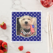 Custom Foto Frame USA American Flag Patriotic Fun Serviette (Beispiel)