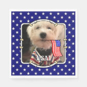 Custom Foto Frame USA American Flag Patriotic Fun Serviette (Vorderseite)