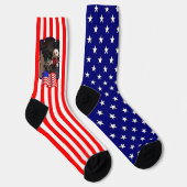 Custom Foto Frame USA American Flag Patriotic Fun Socken (Rechts)