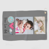 Custom Foto Frau Oma Mama Liebe Golf Golfhandtuch (Horizontal)
