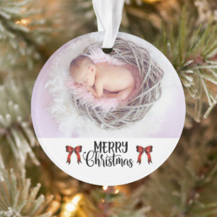 CUSTOM FOTO Frohe Weihnachten Ornament