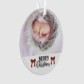 CUSTOM FOTO Frohe Weihnachten Ornament (Vorderseite)