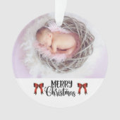 CUSTOM FOTO Frohe Weihnachten Ornament (Vorderseite)