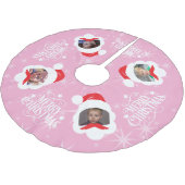 Custom Foto Frohe Weihnachten Polyester Weihnachtsbaumdecke (Schrägansicht)