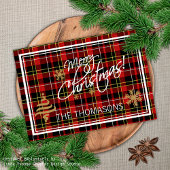 Custom Foto Frohe Weihnachten wünscht Tartan Muste