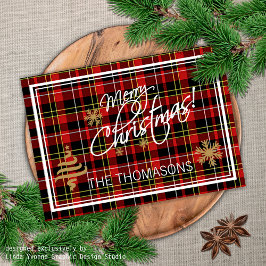 Custom Foto Frohe Weihnachten wünscht Tartan Muste