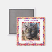 Custom Foto Frohe Weihnachts Jolly Pet Cat Kitten Magnet (Vorderseite/Rückseite)