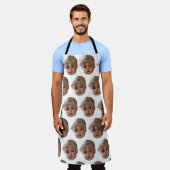 Custom Foto Funny Crazy Face Kitchen Koch Geschenk Schürze (Getragen)