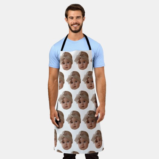 Custom Foto Funny Crazy Face Kitchen Koch Geschenk Schürze (Getragen)