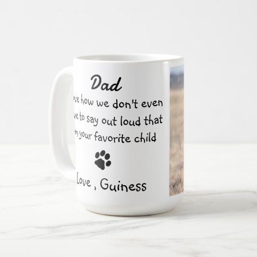 Custom Foto Funny Dog Vater Kaffeetasse (Vorderseite Links)