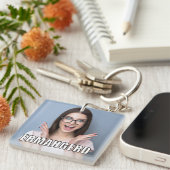 Custom Foto Funny Ermahgerd Meme Style Schlüsselanhänger (Vorderseite rechts)