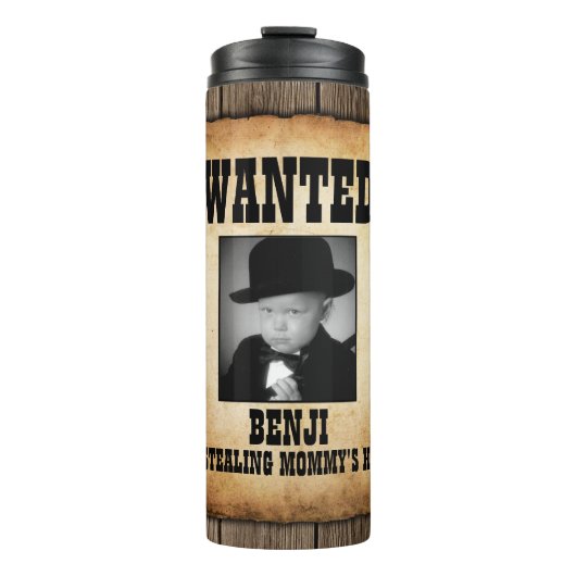 Custom Foto Funny Gewollt Poster Thermosbecher (Vorderseite)