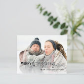 Custom Foto Funny Merry Alles Spaß Text Postkarte (Stehend Vorderseite)