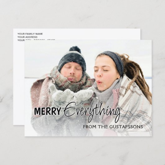 Custom Foto Funny Merry Alles Spaß Text Postkarte (Vorne/Hinten)