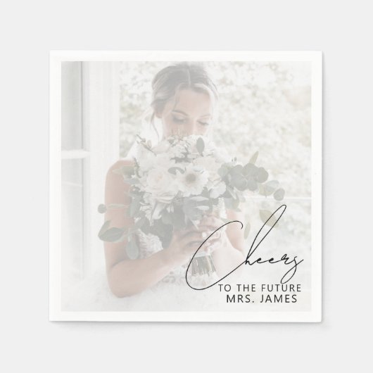 Custom Foto Future Frau Brautparty Servietten (Vorderseite)
