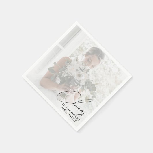 Custom Foto Future Frau Brautparty Servietten (Ecke)