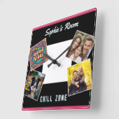 Custom Foto Gallery Chill Zone Gute Bilder Quadratische Wanduhr (Winkel)