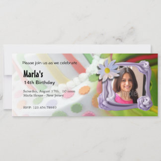 Custom Foto Geburtstagseinladung - Kuchen Einladung
