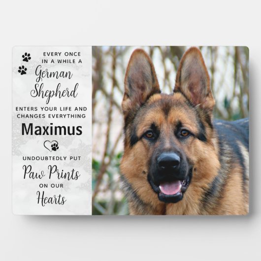 Custom Foto German Shepherd Memorial Fotoplatte (Vorderseite)