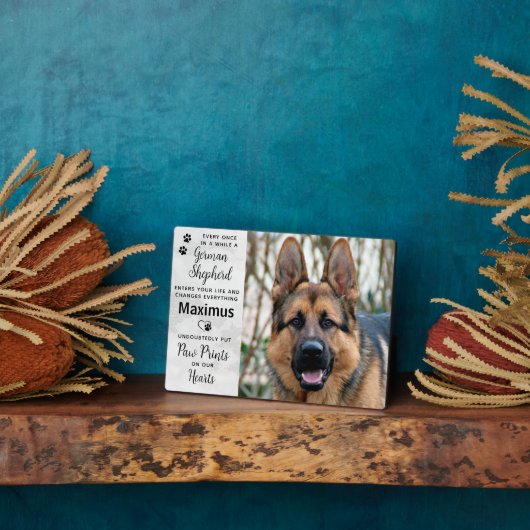Custom Foto German Shepherd Memorial Fotoplatte (Seite)