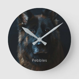 Custom Foto German Shepherd Runde Wanduhr
