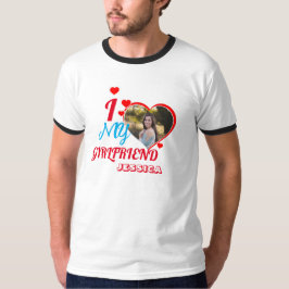 Custom Foto Geschenk: "Ich Liebe meine Freundin Je T-Shirt