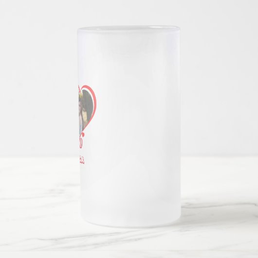Custom Foto Geschenk: "Ich 💗 meine Freundin Jessi Mattglas Bierglas (Mittel)