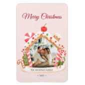 Custom Foto Gingerbread House Frohe Weihnachten Magnet (Vertikal)
